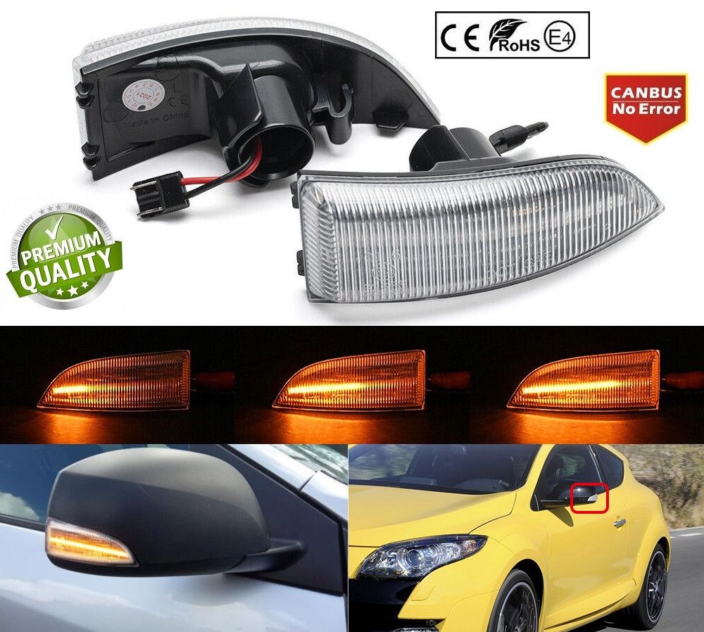 LED BOCNI DYNAMIC MIGAVCI U RETROVIZORU, TIPSKI - RENAULT - CLEAR LENS 172417 Beograd Zemun